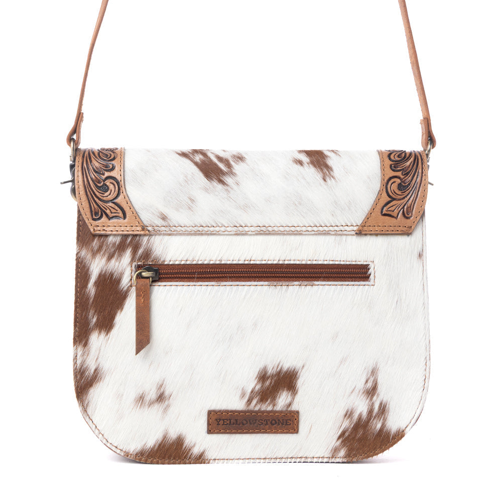 Myra Yellowstone Frontier Ridge Handtooled Bag in Oat Mocha