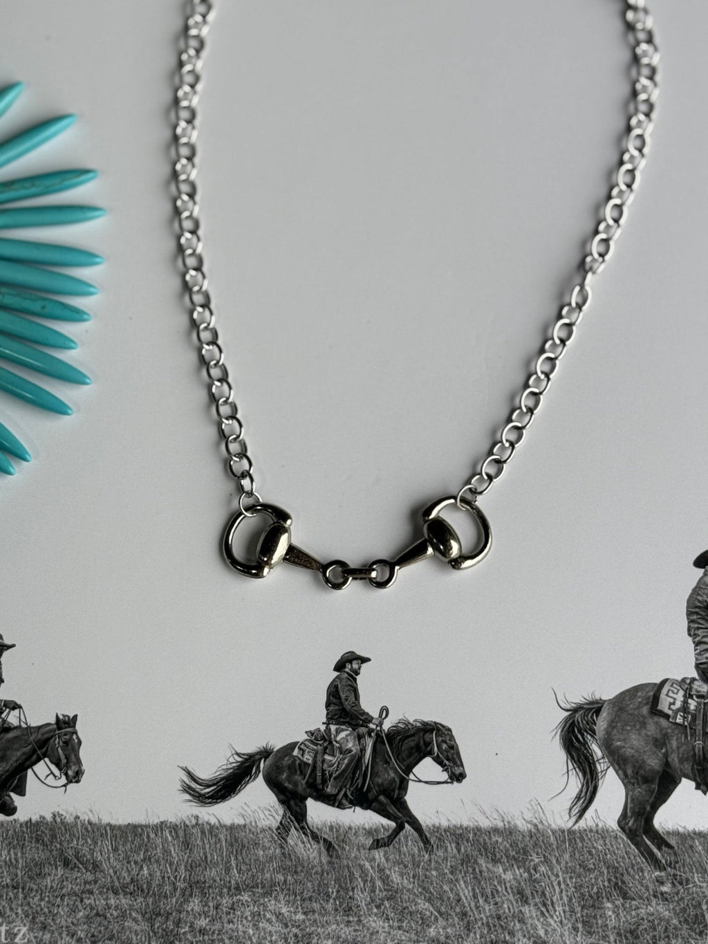 Snaffle Bit Silver Chain Necklace