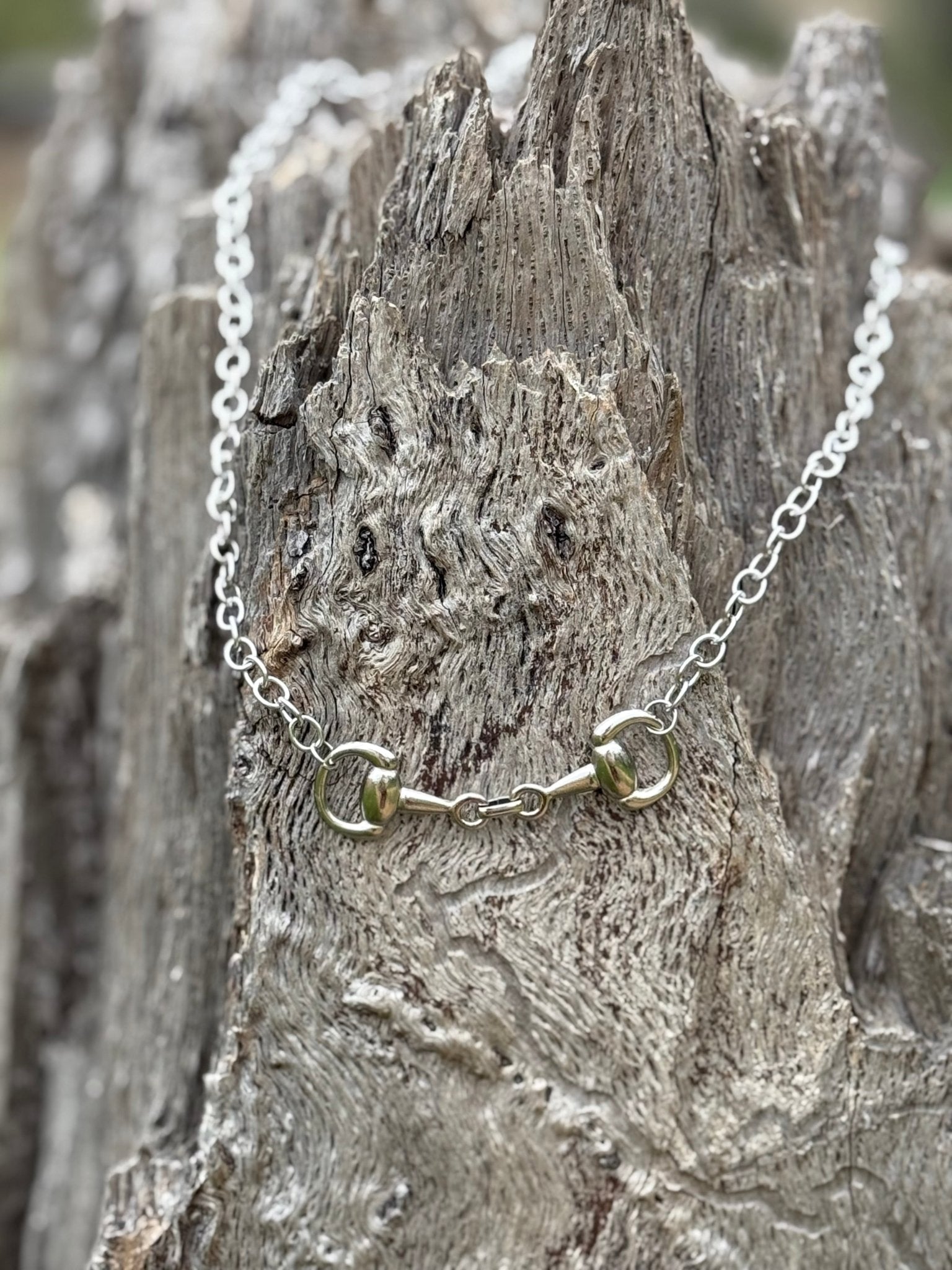 Snaffle Bit Silver Chain Necklace