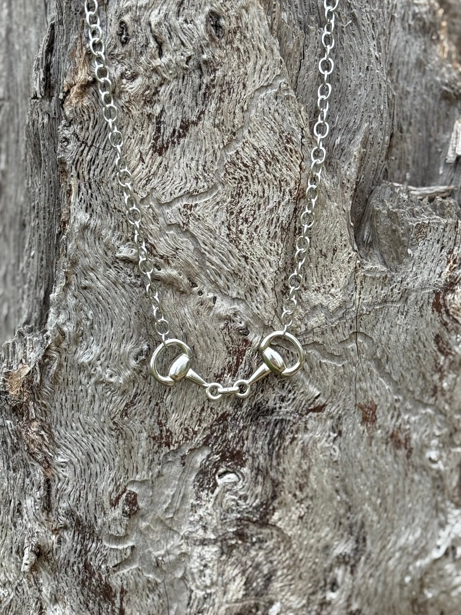 Snaffle Bit Silver Chain Necklace